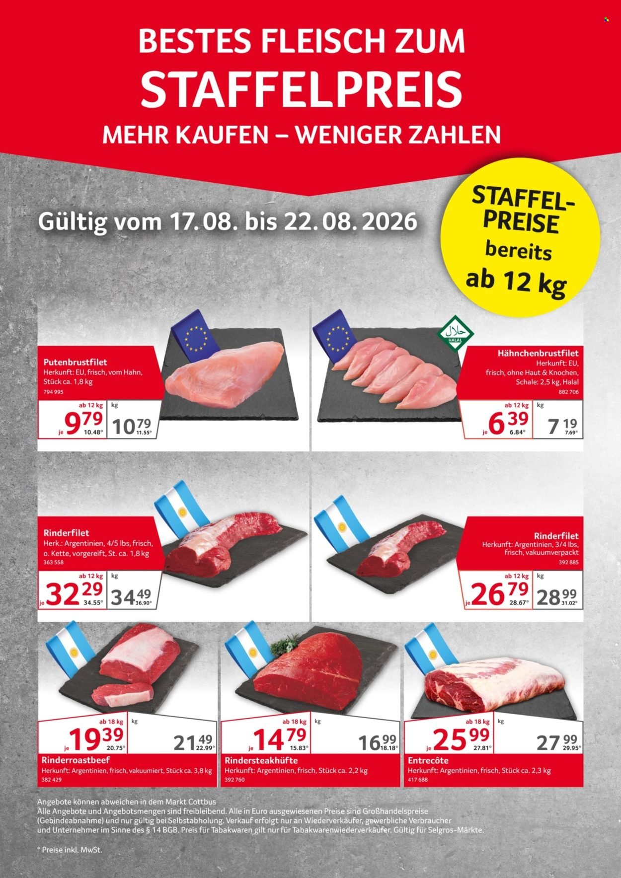 SELGROS Prospekt - Fleisch zum Staffelpreis