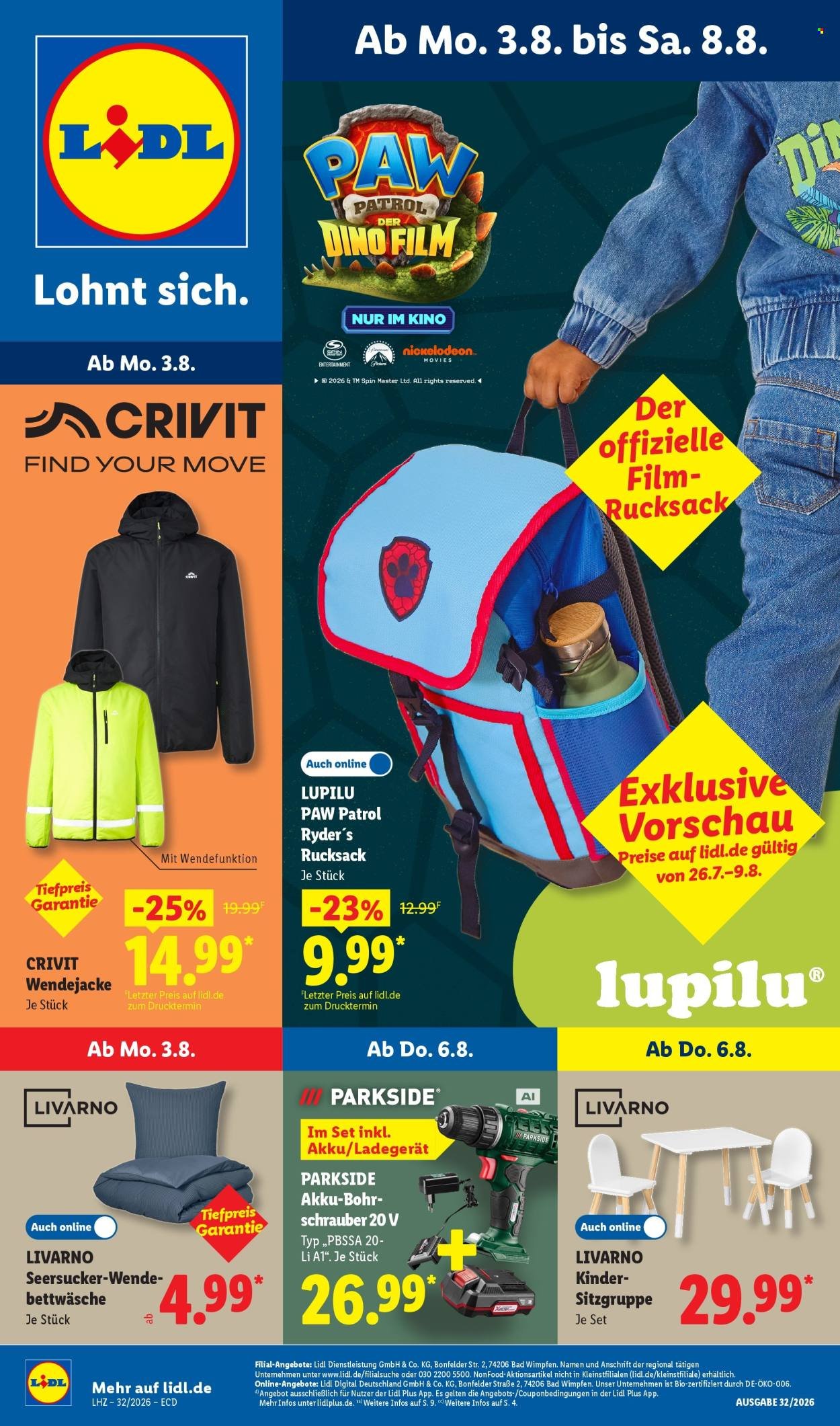 LIDL Prospekt - Ab Montag 3.08.2026