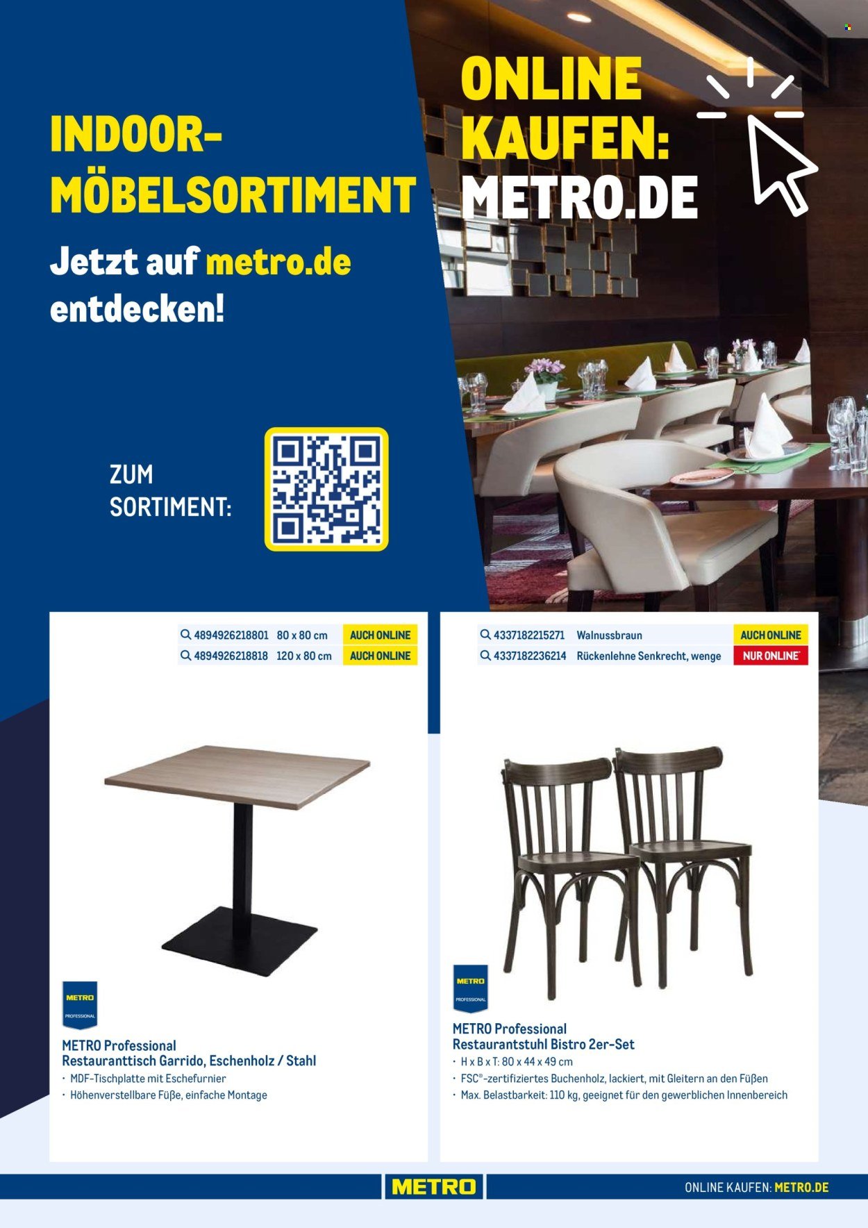 METRO Prospekt - Online: Indoor-Möbelsortiment
