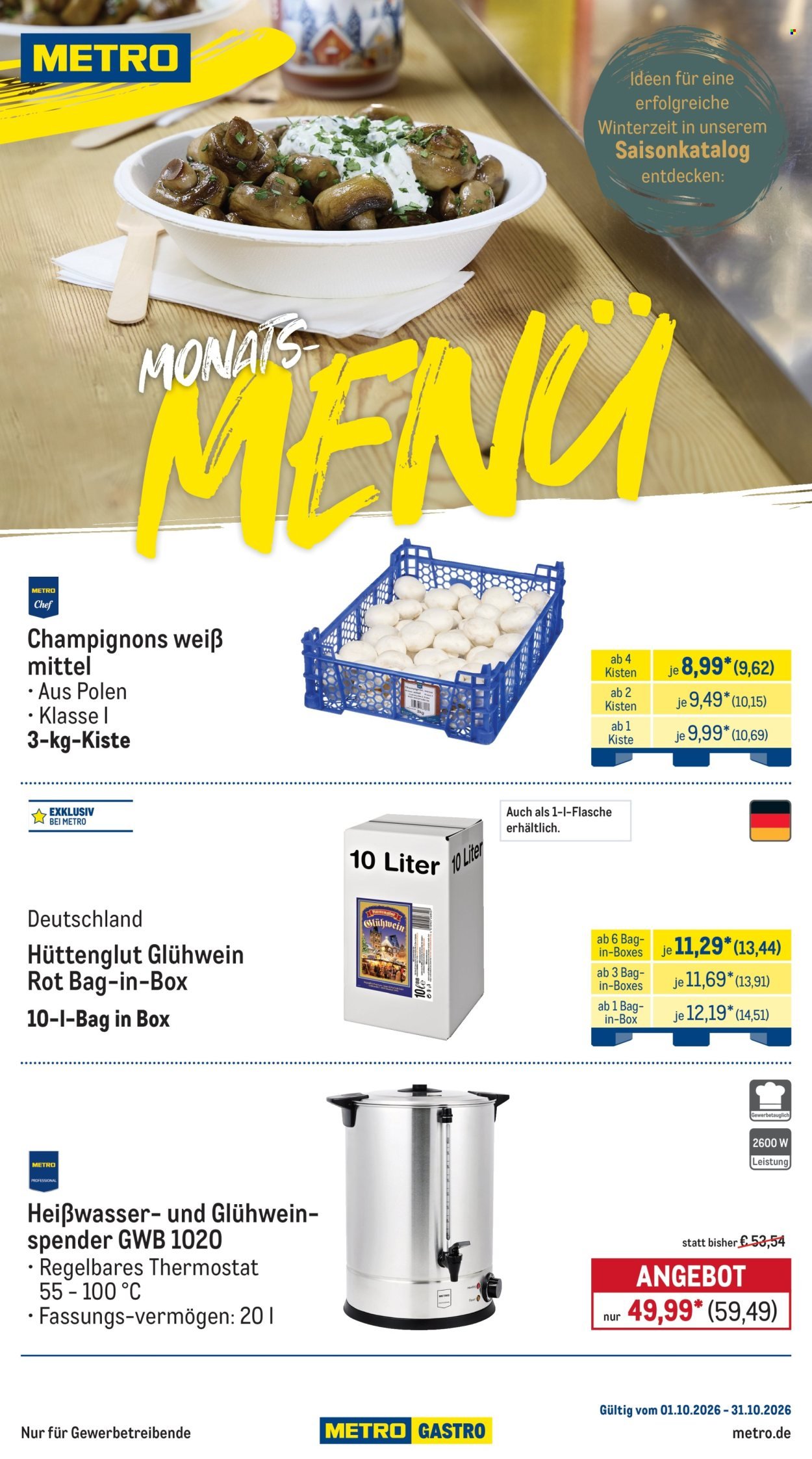 METRO Prospekt - Monats-Menü