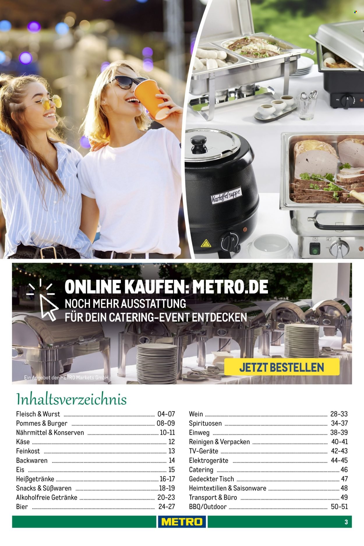 METRO Angebote - Sortimentskatalog Feiern & Events