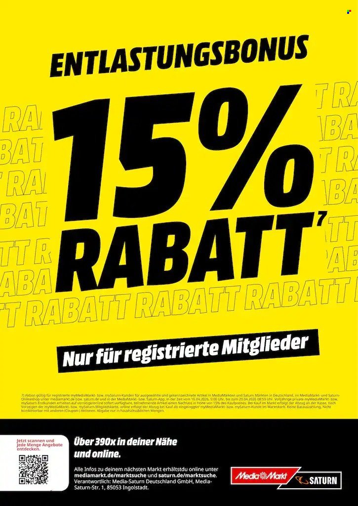 SATURN Prospekt - Ab Mittwoch 15.04.2026 (2026-04-15 - 2026-04-20)