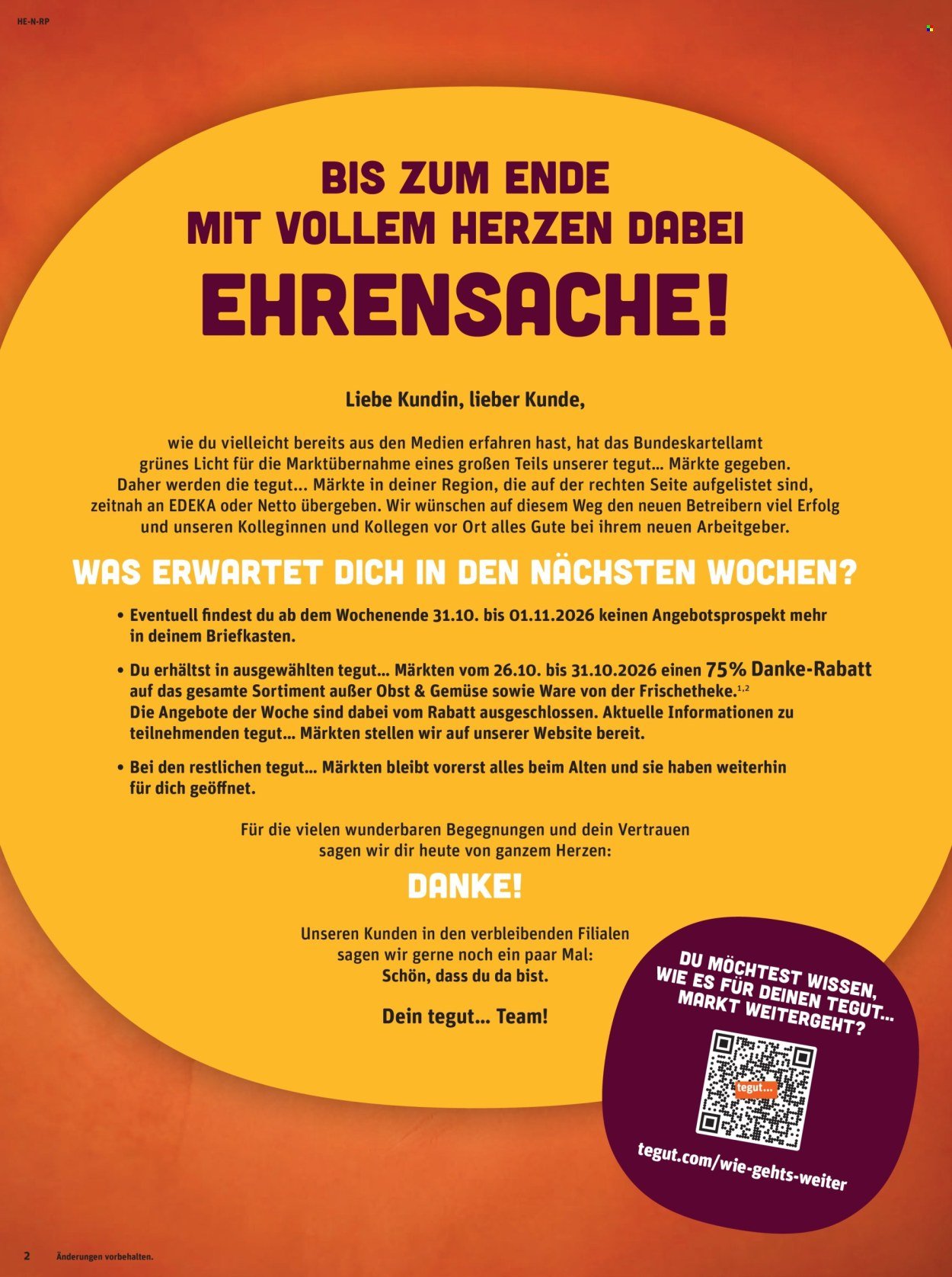 TEGUT... Prospekt - Ab Montag 26.10.2026