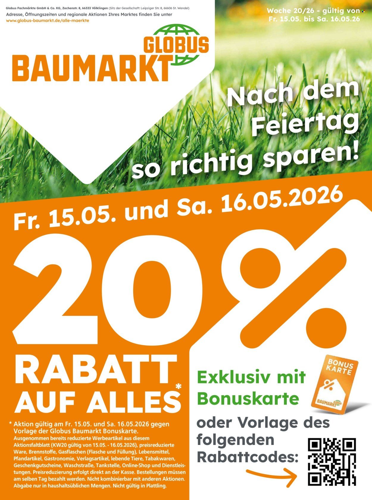 GLOBUS BAUMARKT Prospekt - Ab Freitag 15.05.2026 (2026-05-15 - 2026-05-16)