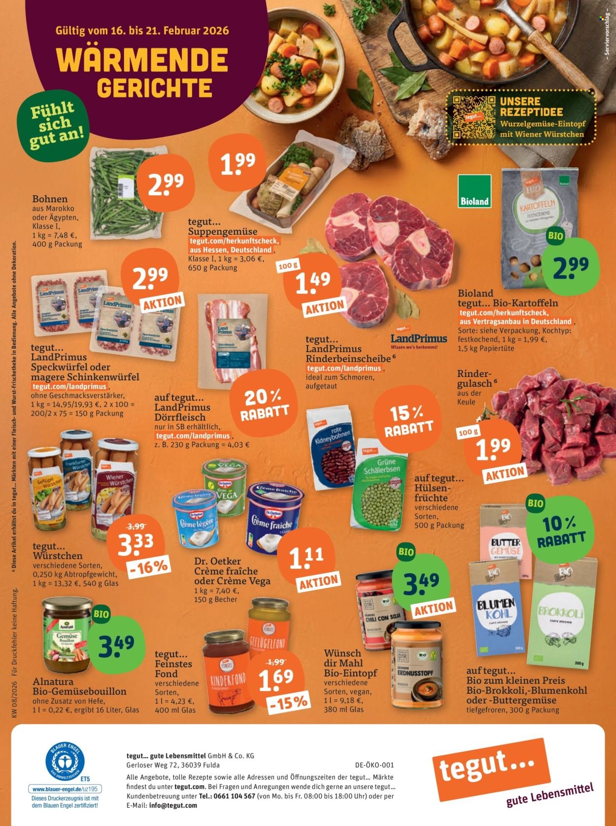 TEGUT... Prospekt - Ab Montag 16.02.2026