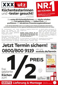 XXXLUTZ Prospekt - Küchentesterinnen und -tester gesucht!