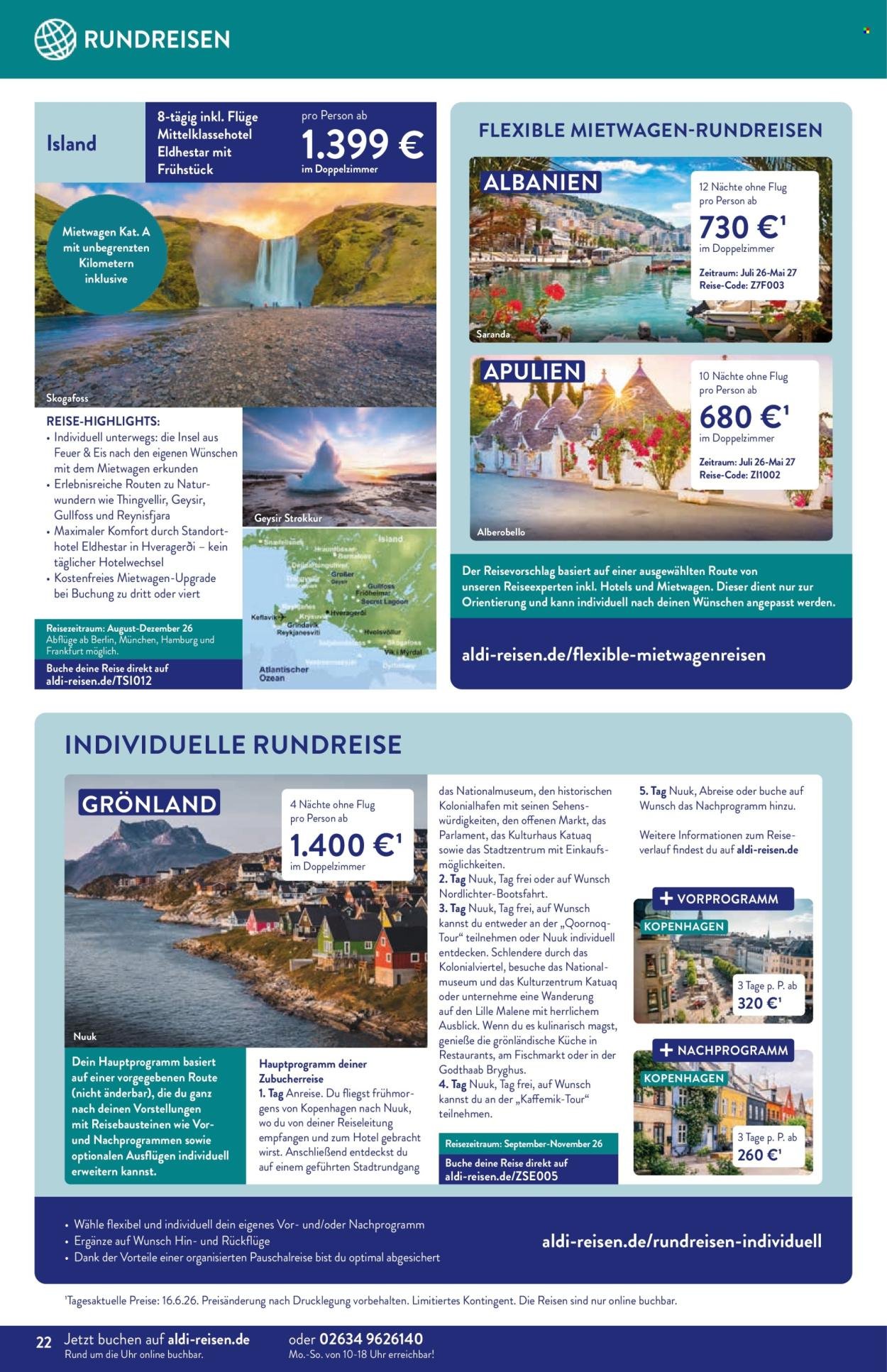 ALDI SÜD Prospekt - Reise-Highlights