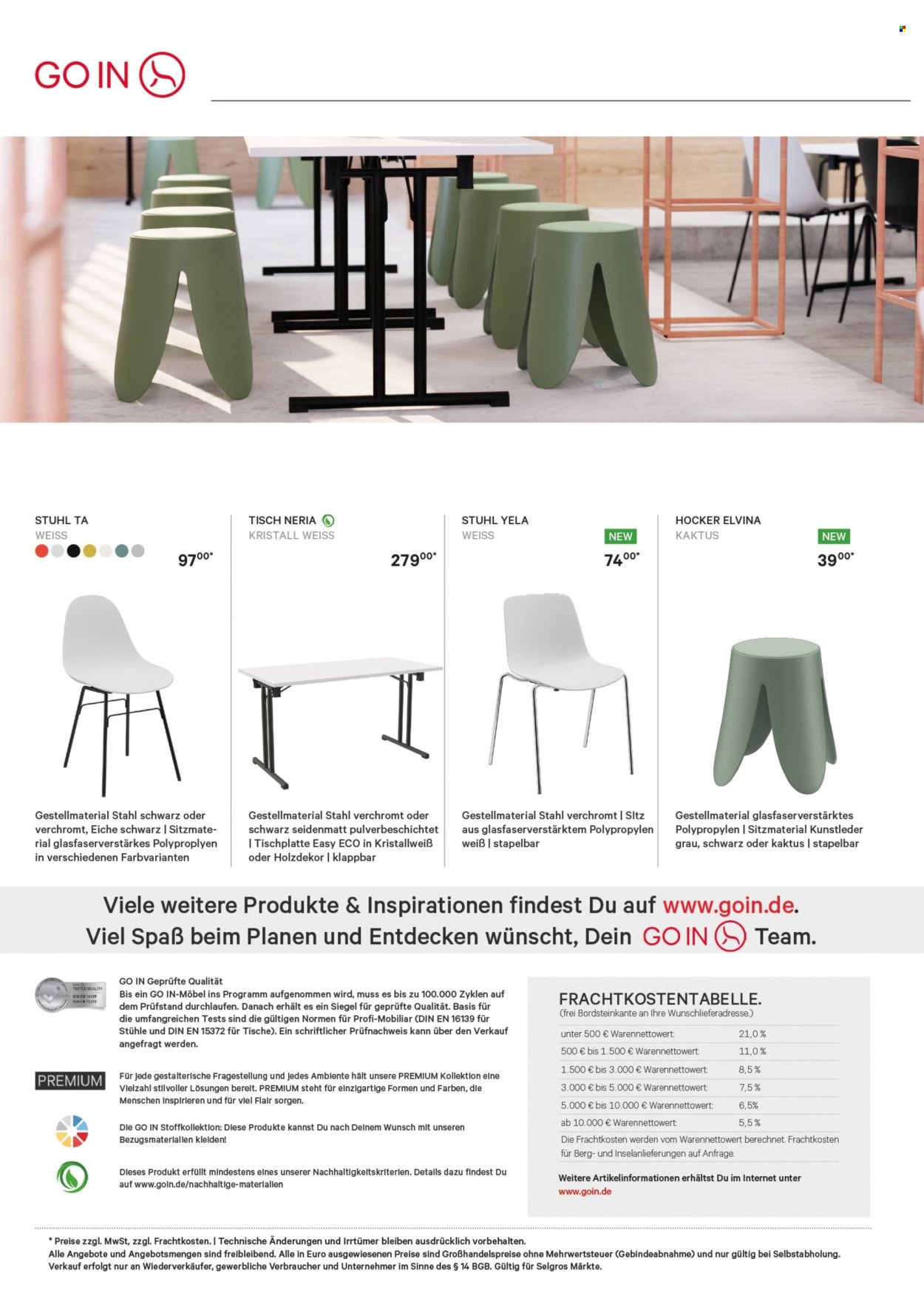 SELGROS Prospekt - Restaurantmöbel