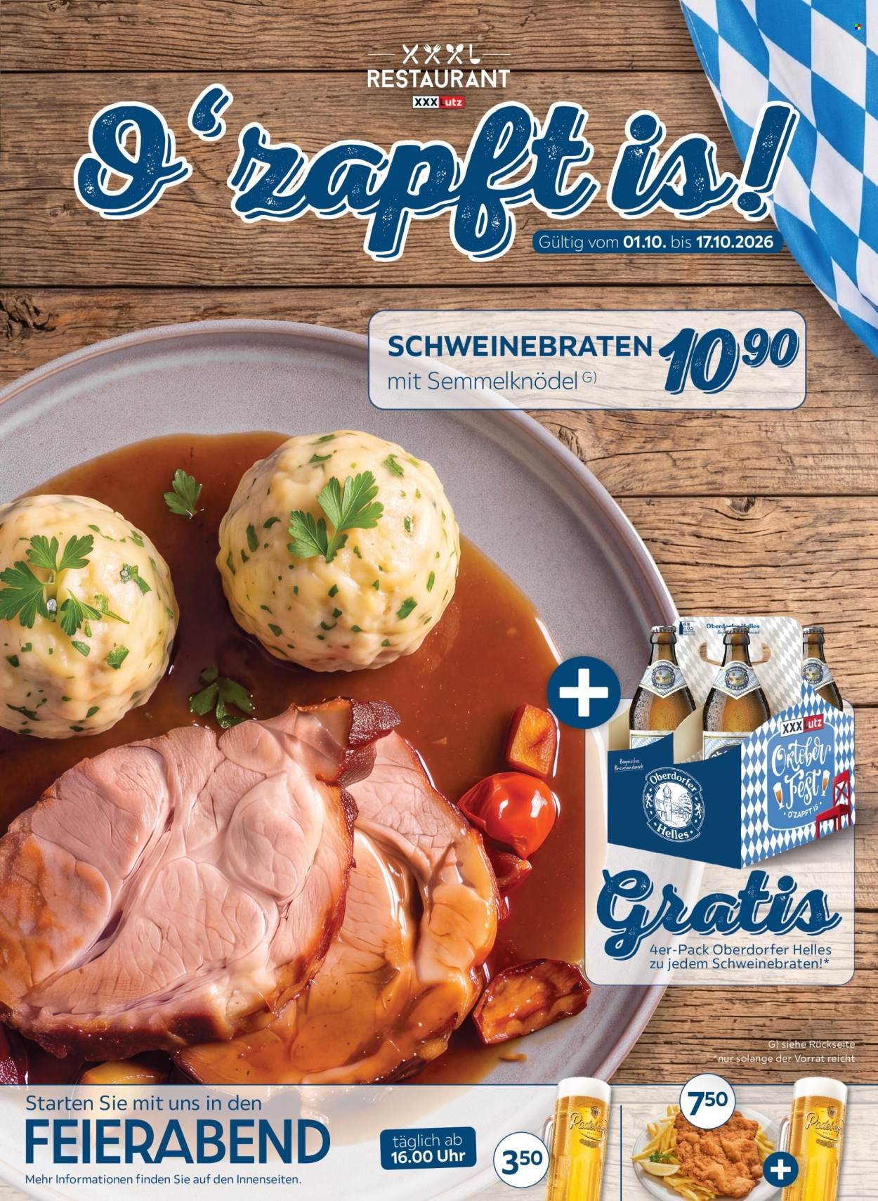 XXXLUTZ Prospekt - Restaurantgutscheine