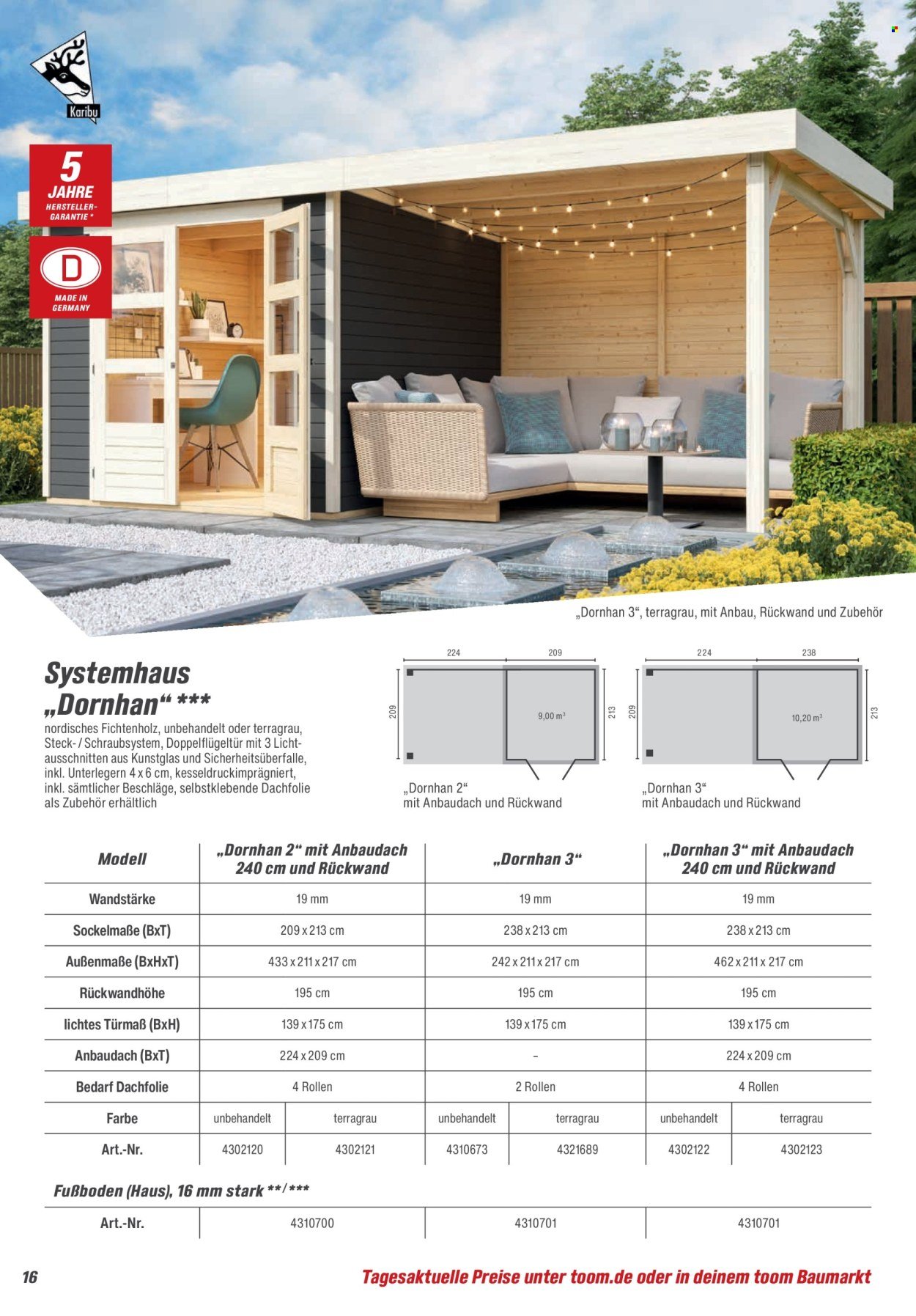 TOOM BAUMARKT Prospekt - Gartenhäuser & Carports