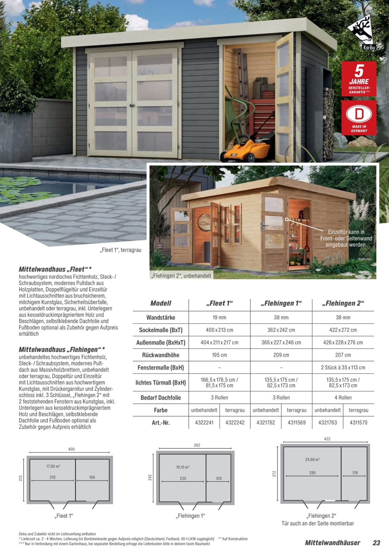 TOOM BAUMARKT Prospekt - Gartenhäuser & Carports