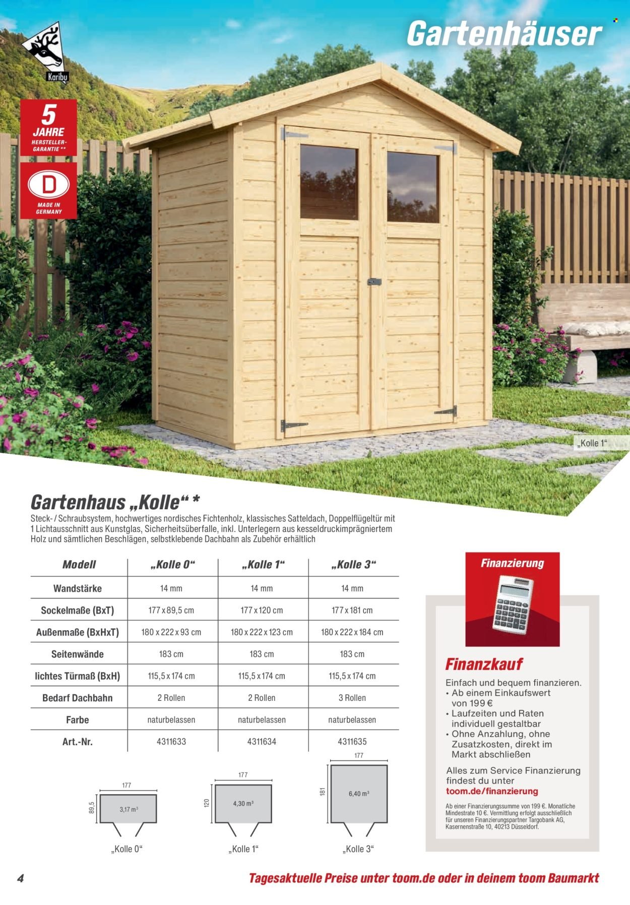 TOOM BAUMARKT Prospekt - Gartenhäuser & Carports