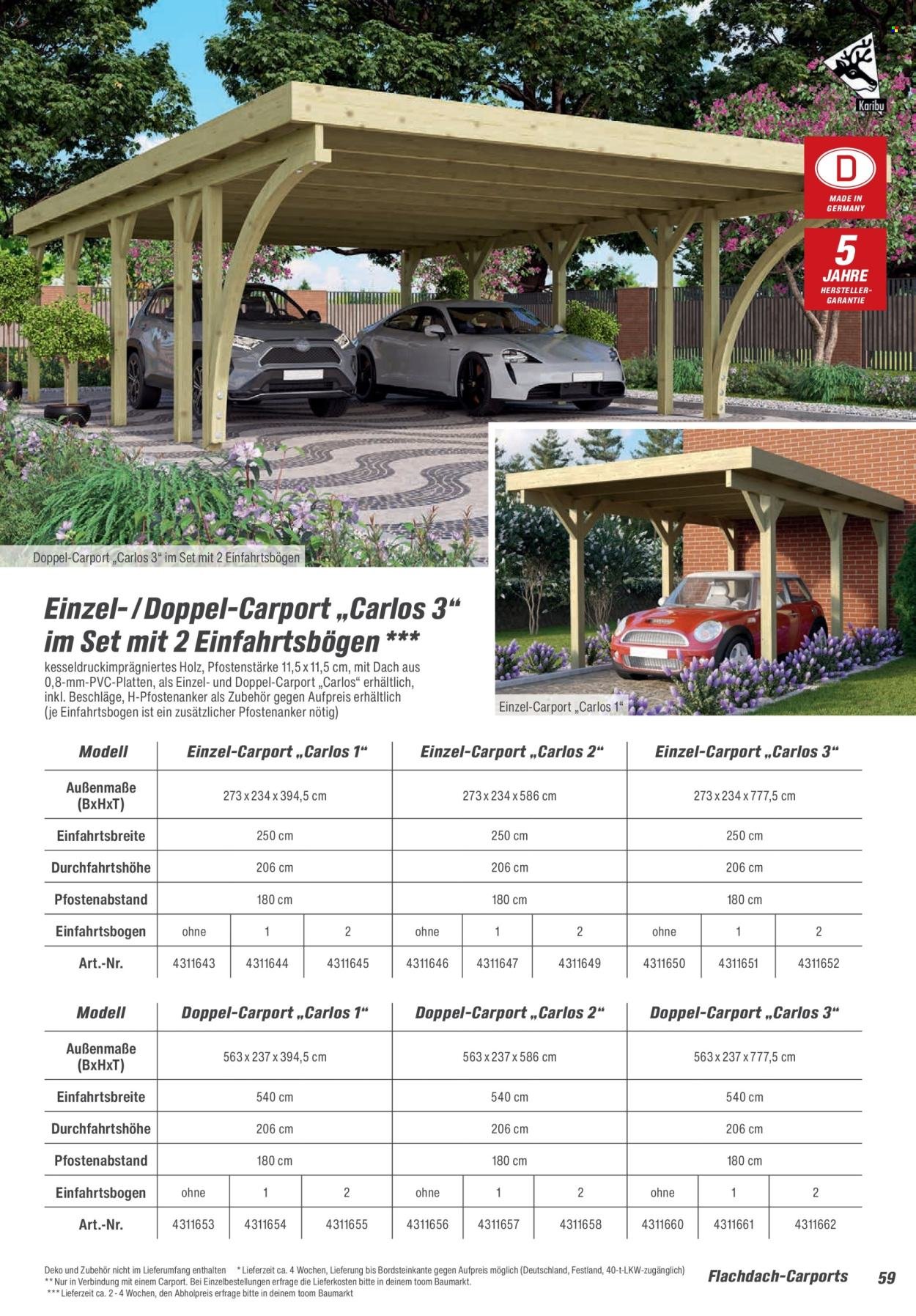 TOOM BAUMARKT Prospekt - Gartenhäuser & Carports