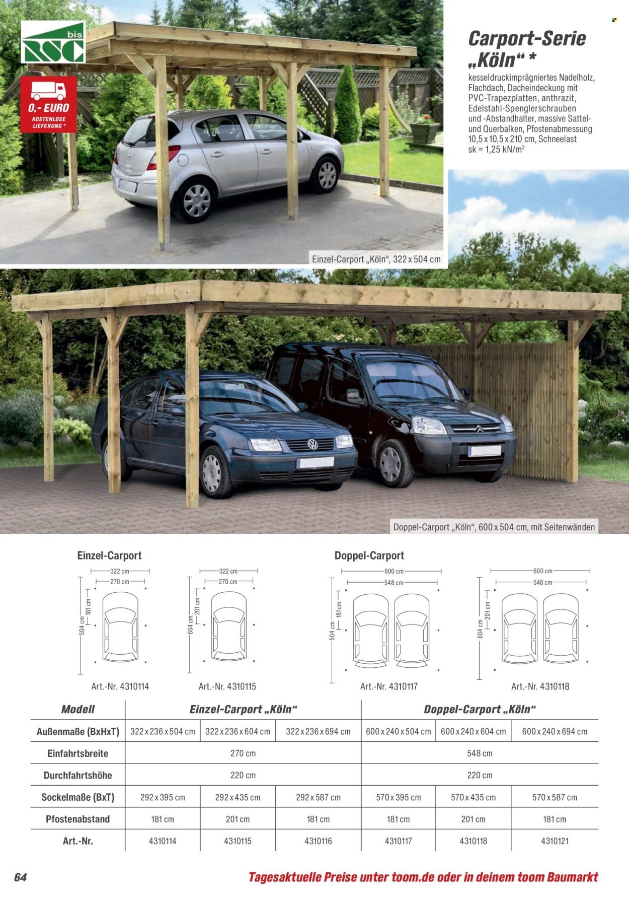 TOOM BAUMARKT Prospekt - Gartenhäuser & Carports