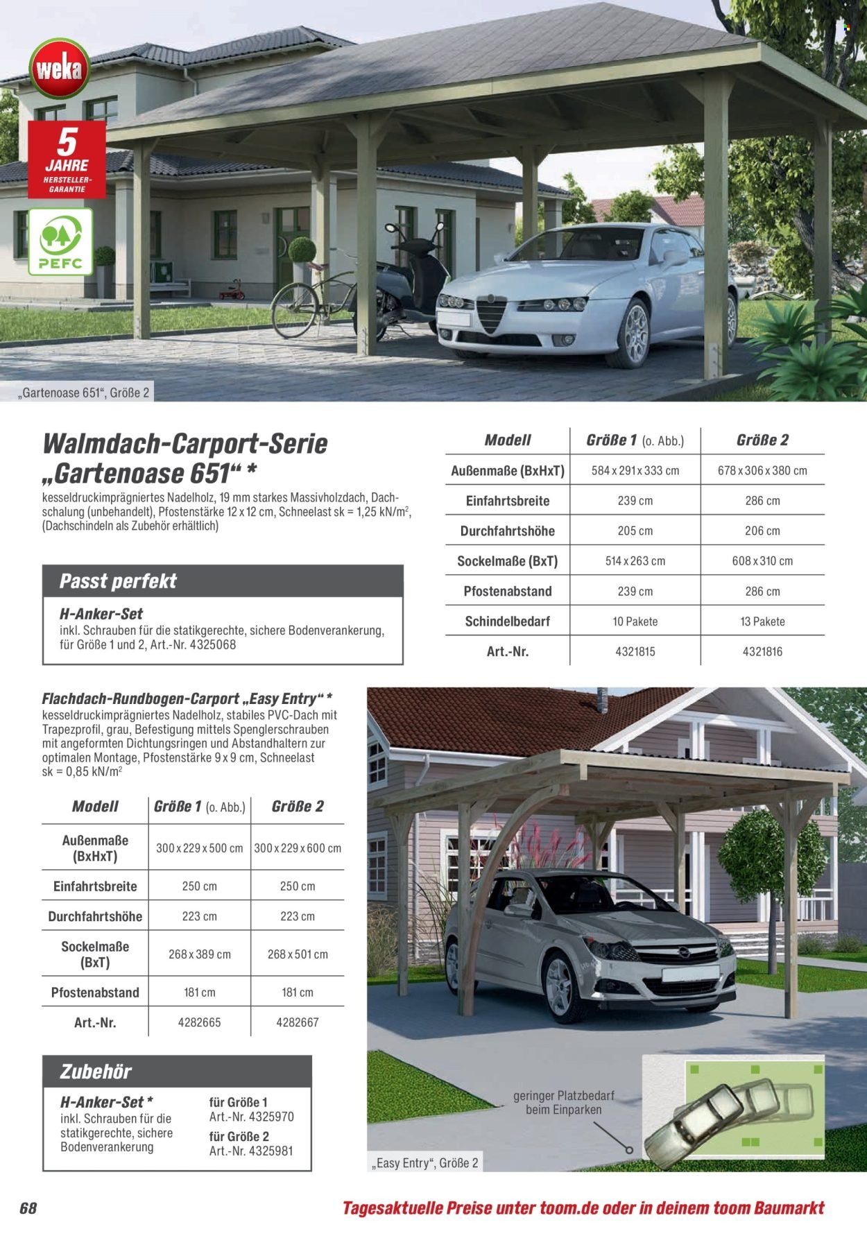 TOOM BAUMARKT Prospekt - Gartenhäuser & Carports