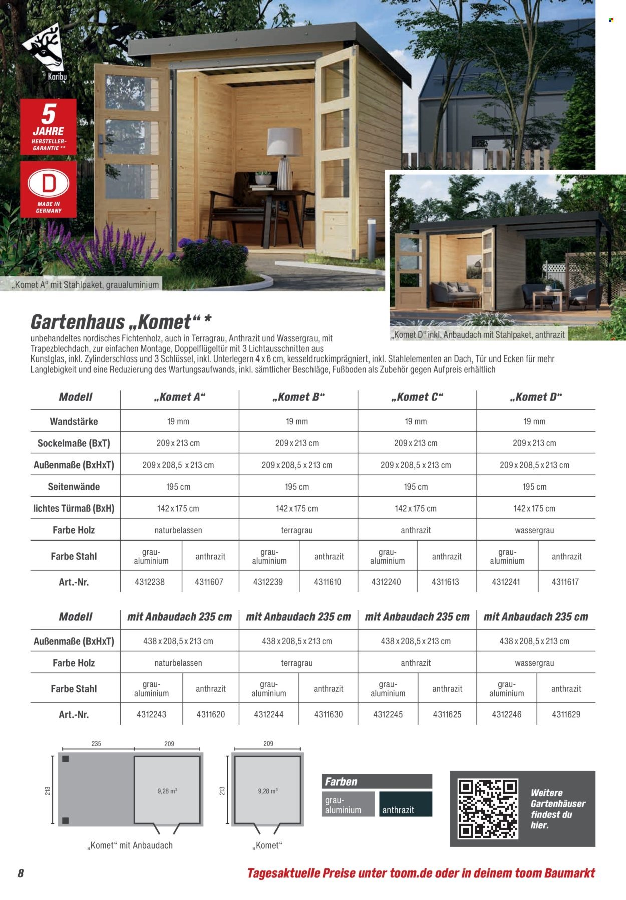 TOOM BAUMARKT Prospekt - Gartenhäuser & Carports