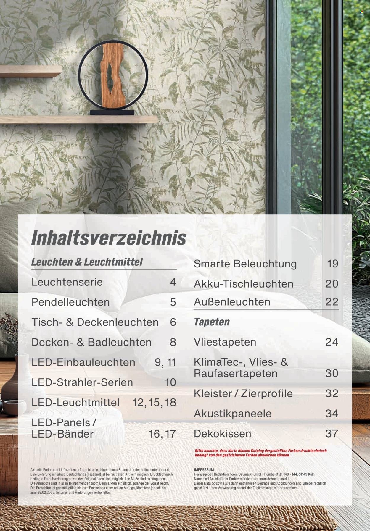 TOOM BAUMARKT Angebote - Leuchten & Tapeten