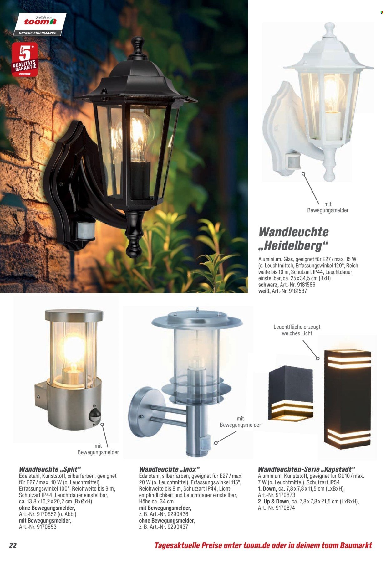 TOOM BAUMARKT Angebote - Leuchten & Tapeten
