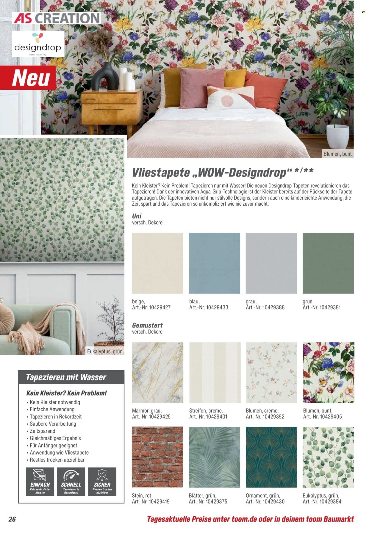 TOOM BAUMARKT Angebote - Leuchten & Tapeten