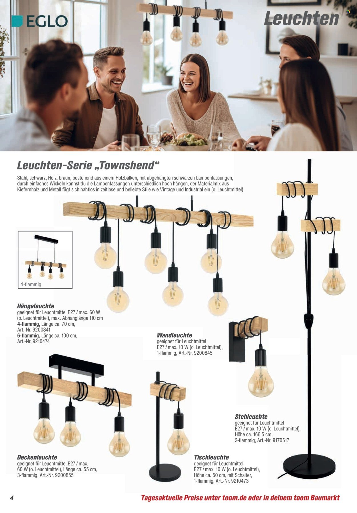 TOOM BAUMARKT Angebote - Leuchten & Tapeten