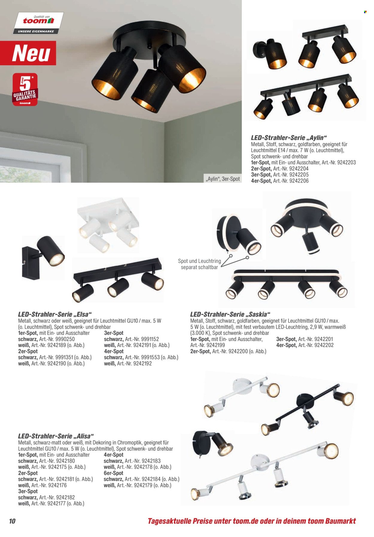 TOOM BAUMARKT Angebote - Leuchten & Tapeten