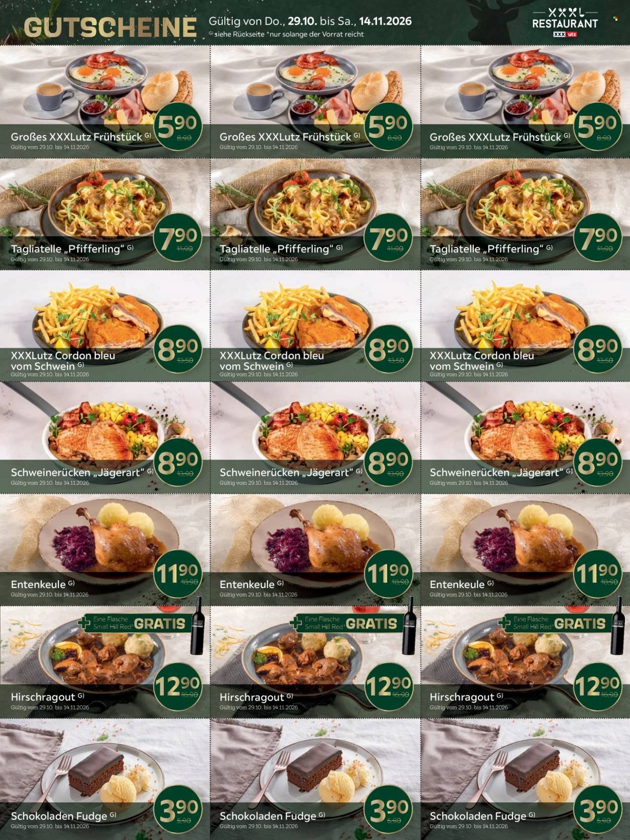 XXXLUTZ Prospekt - Restaurantgutscheine