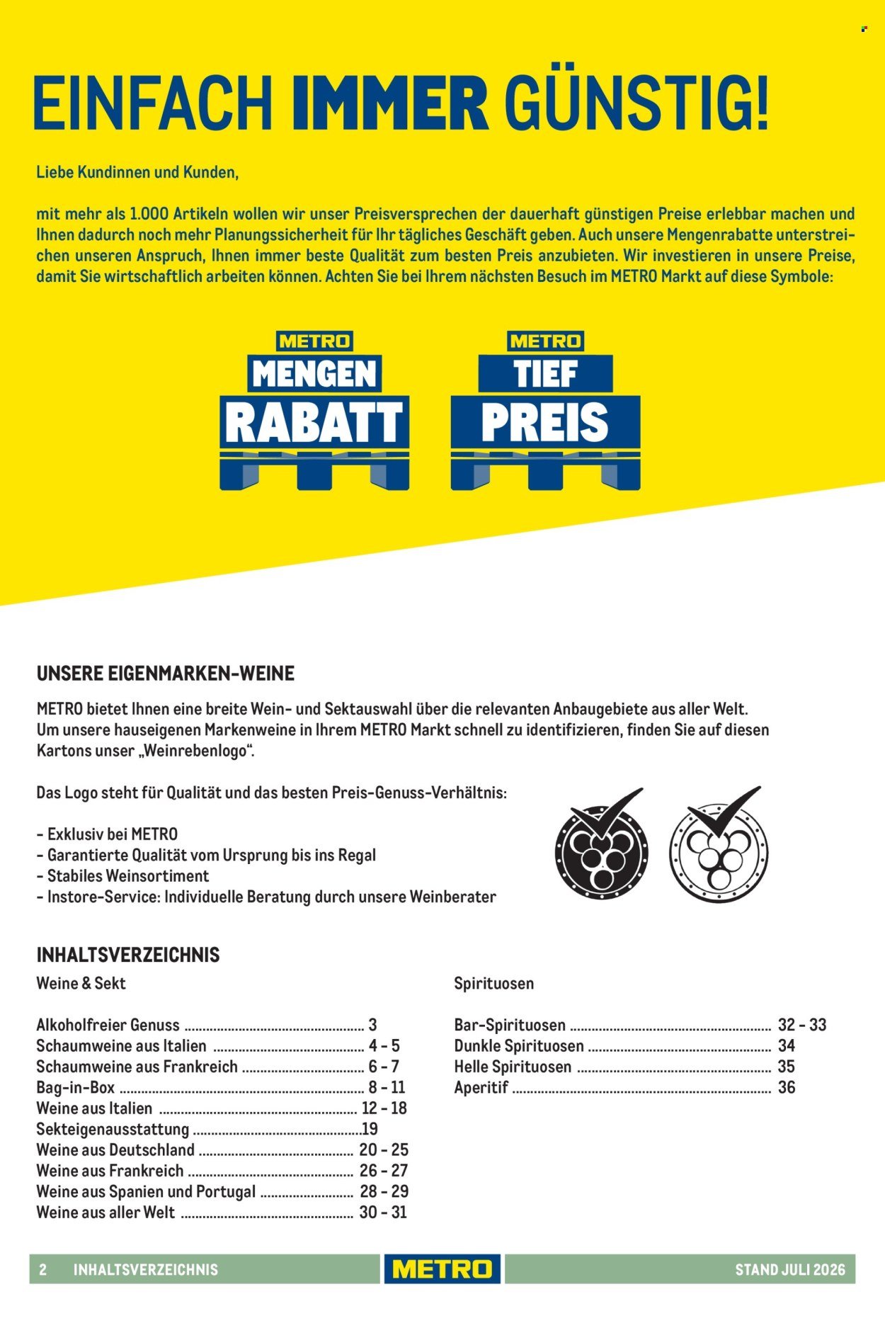METRO Angebote - Hauswein-Katalog Sortiment
