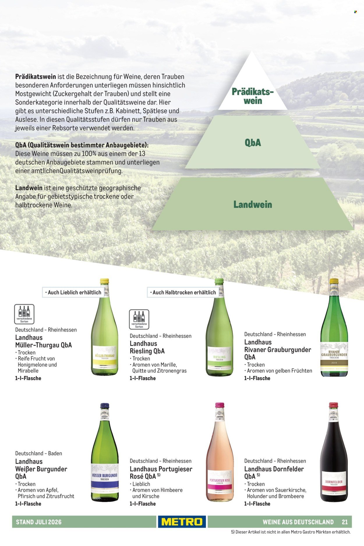 METRO Angebote - Hauswein-Katalog Sortiment