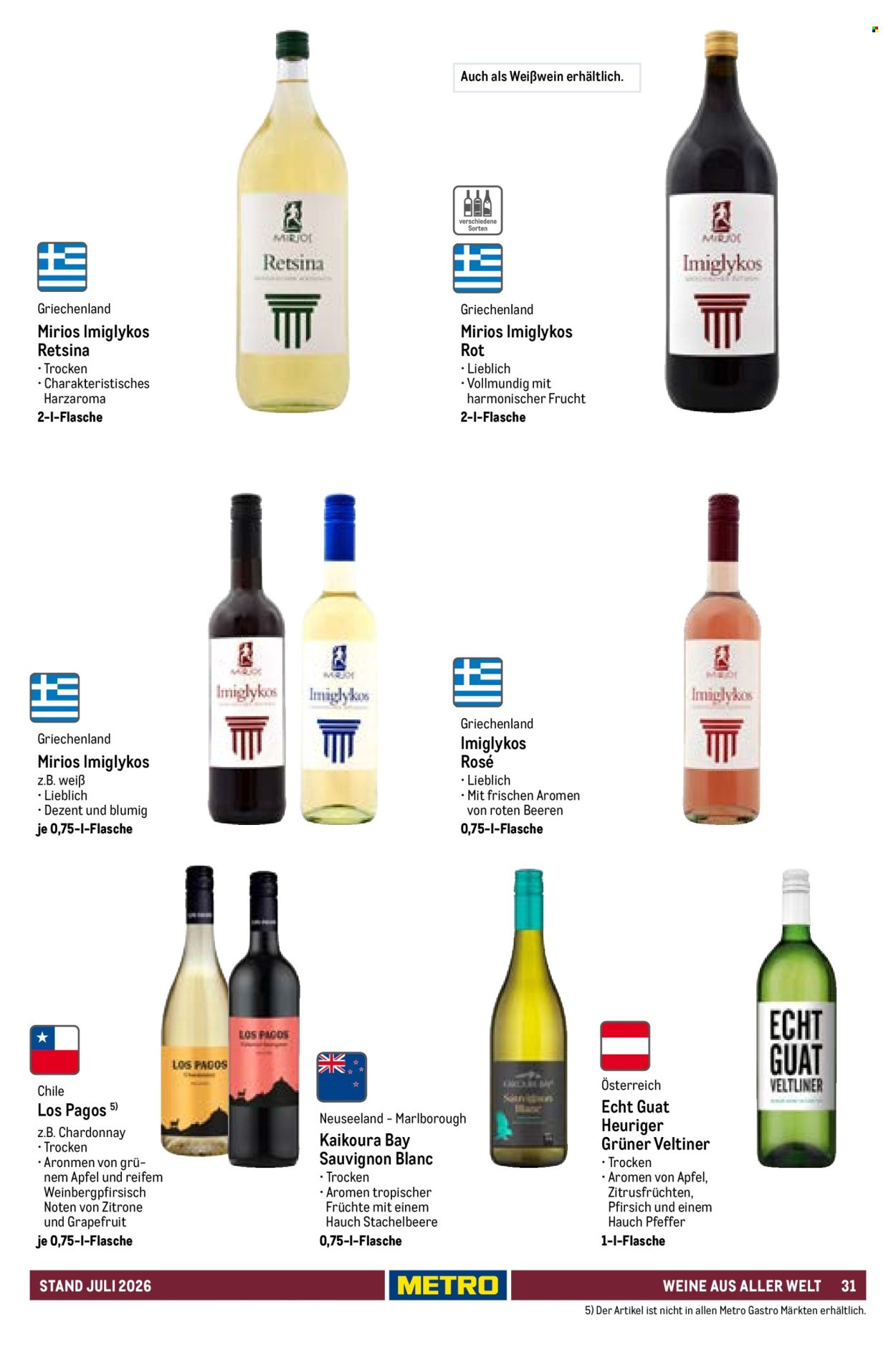 METRO Angebote - Hauswein-Katalog Sortiment