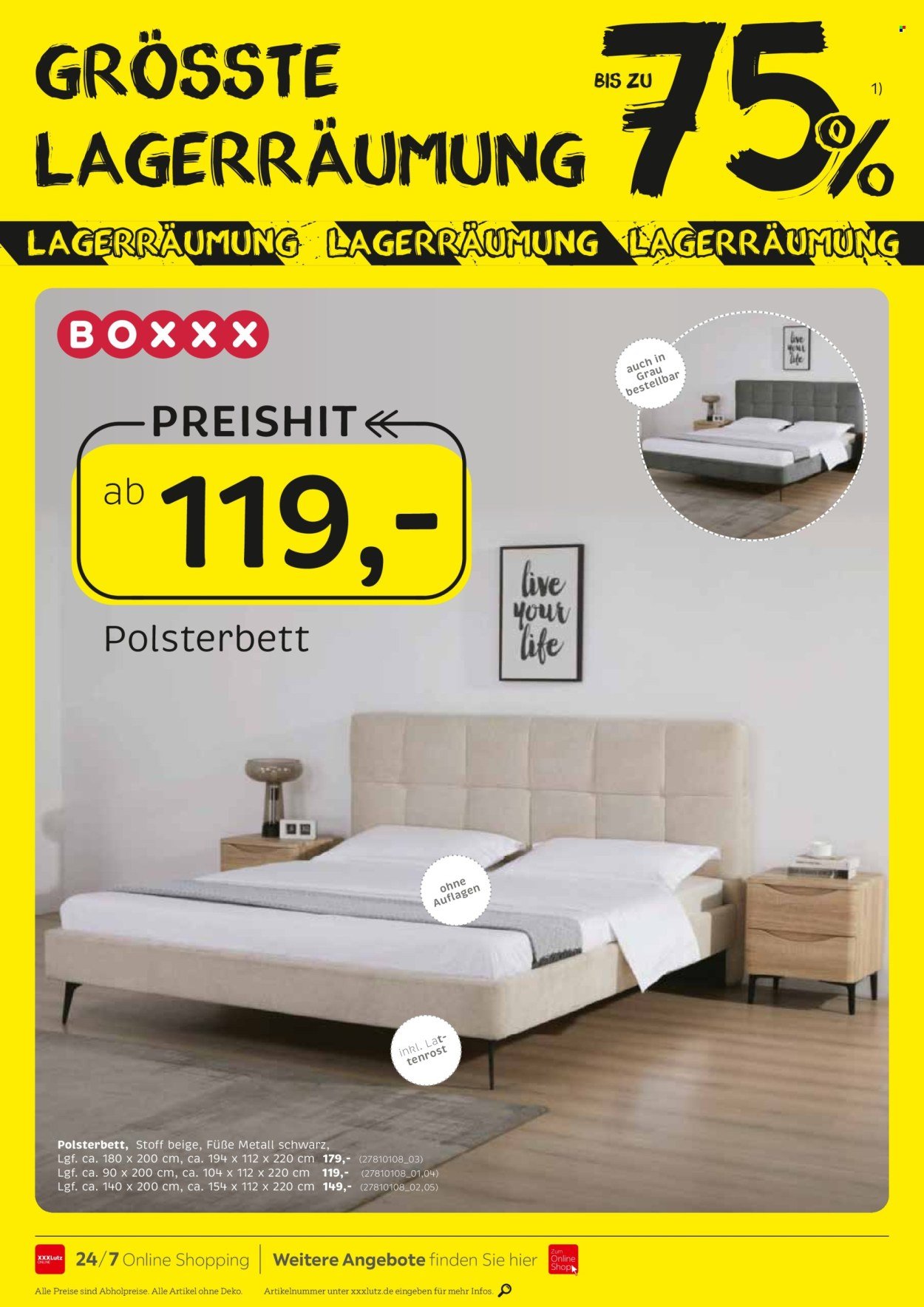 XXXLUTZ Prospekt - Größte Lagerräumung