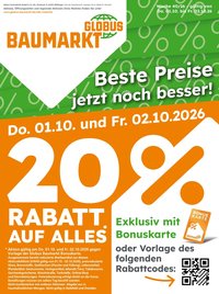 GLOBUS BAUMARKT Prospekt - Ab Donnerstag 1.10.2026