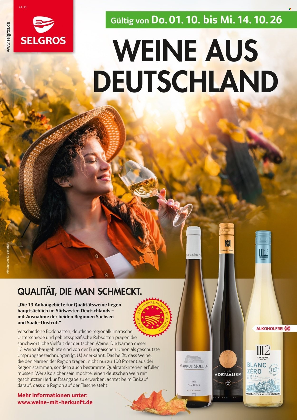 SELGROS Prospekt - Weine aus Deutschland