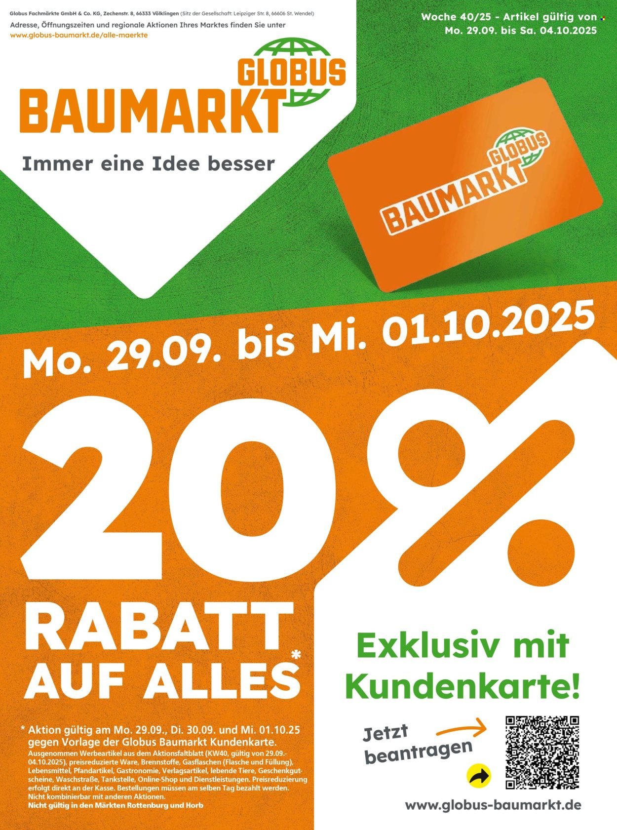 GLOBUS BAUMARKT Prospekt - Ab Montag 29.09.2025 (2025-09-29 - 2025-10-03) | 1