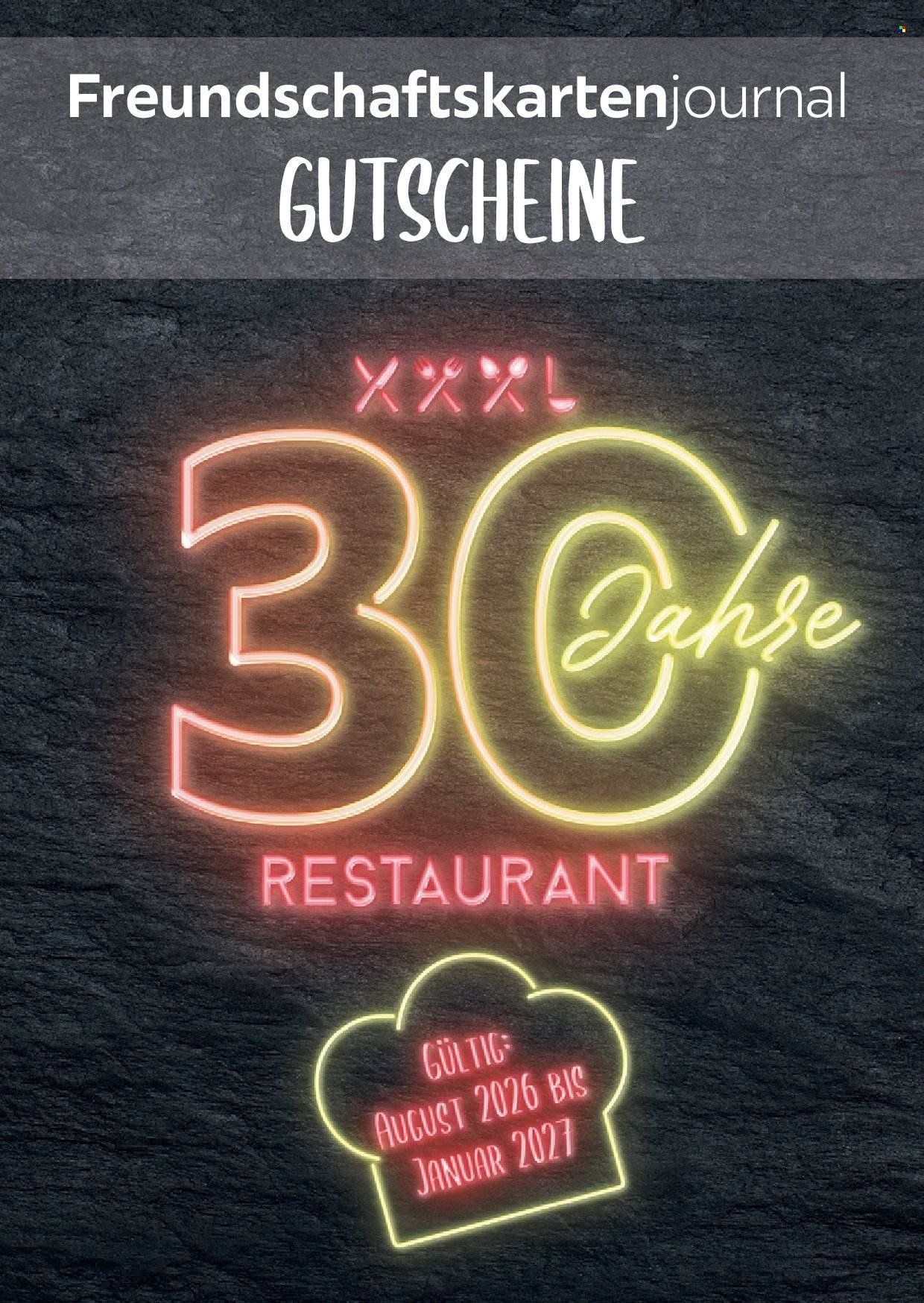 XXXLUTZ Prospekt - Restaurantgutscheine