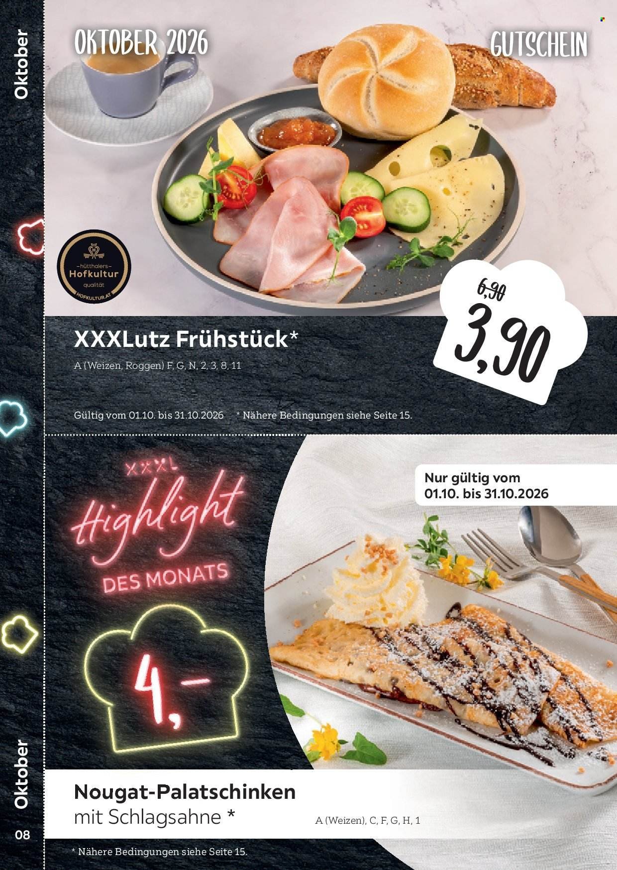 XXXLUTZ Prospekt - Restaurantgutscheine