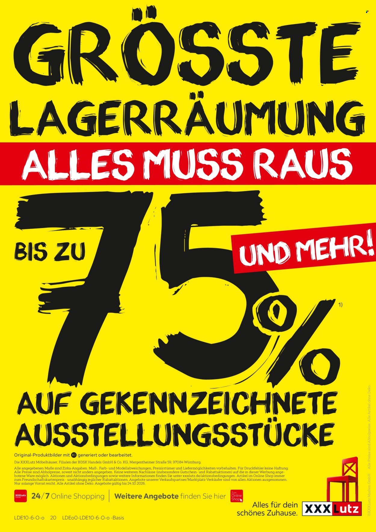 XXXLUTZ Prospekt - Größte Lagerräumung