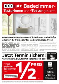 XXXLUTZ Prospekt - Badzimmertesterinnen und -tester gesucht!