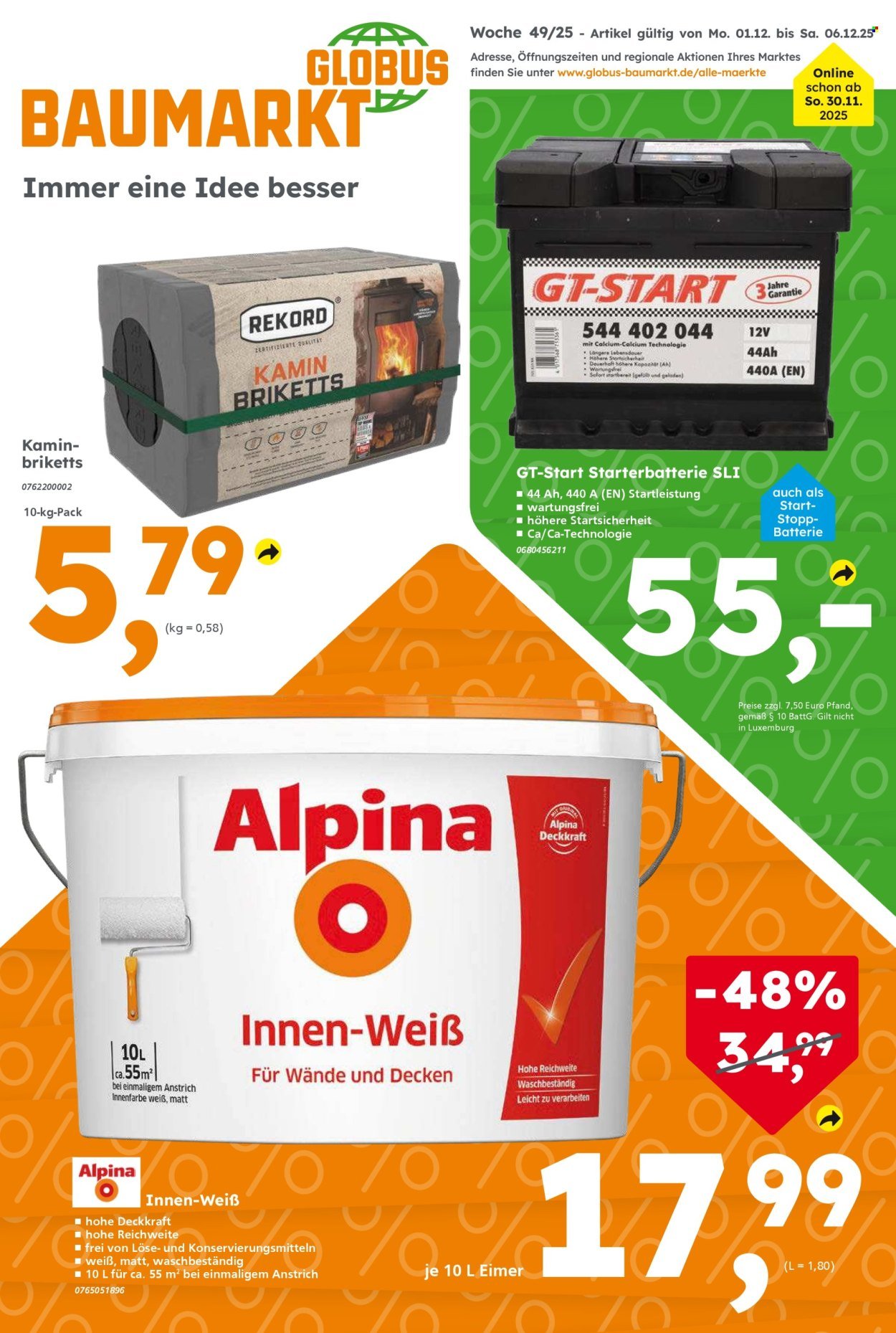 GLOBUS BAUMARKT Prospekt - Ab Montag 1.12.2025