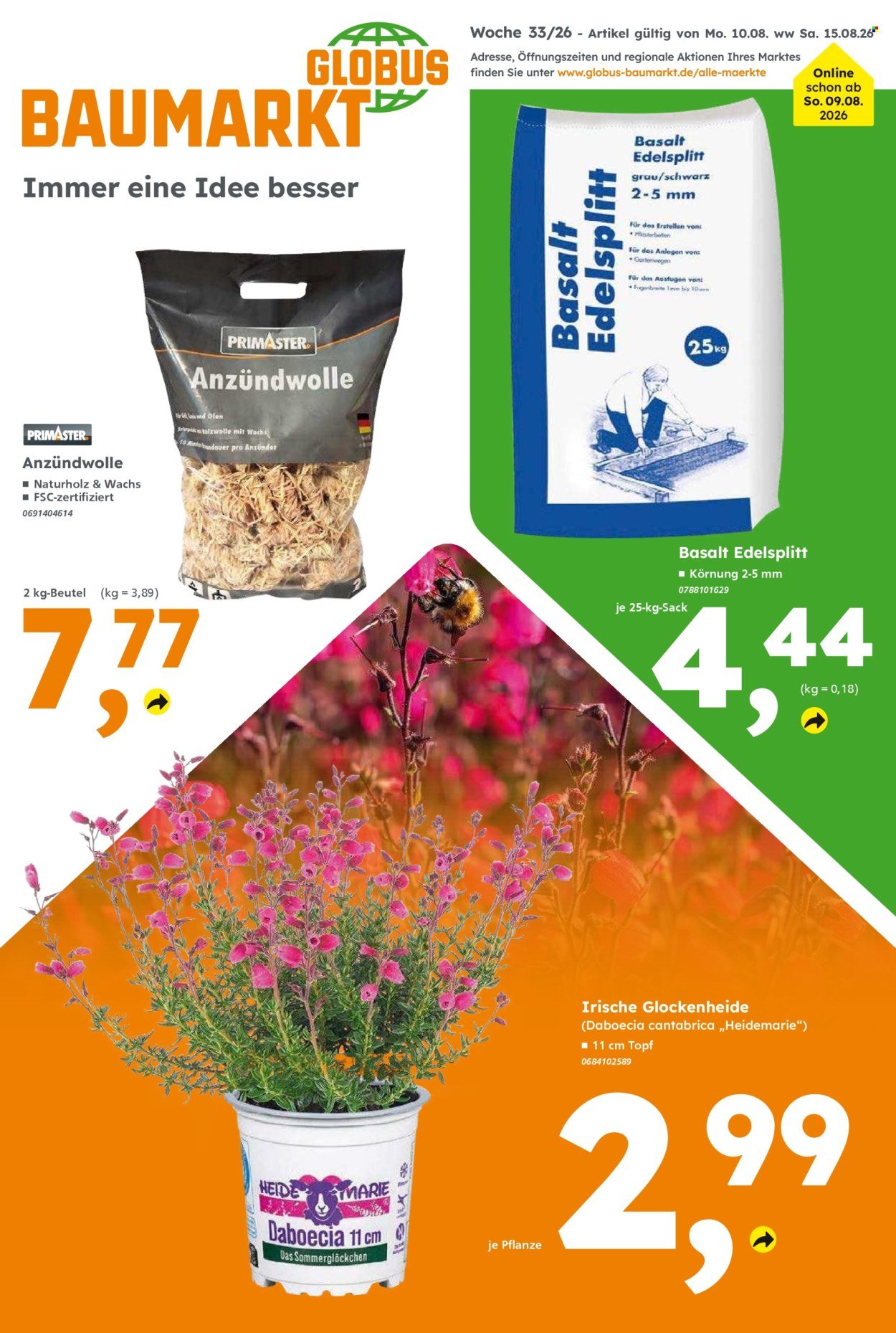 GLOBUS BAUMARKT Prospekt - Ab Montag 10.08.2026