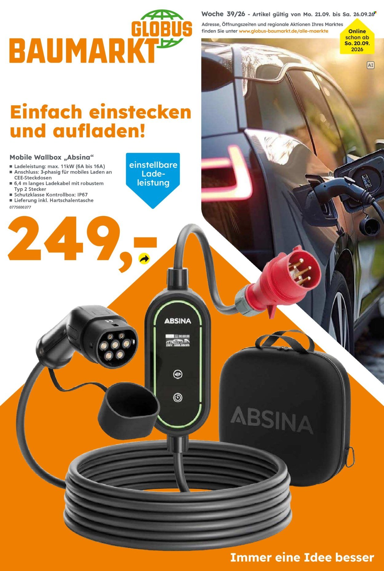 GLOBUS BAUMARKT Prospekt - Ab Montag 21.09.2026