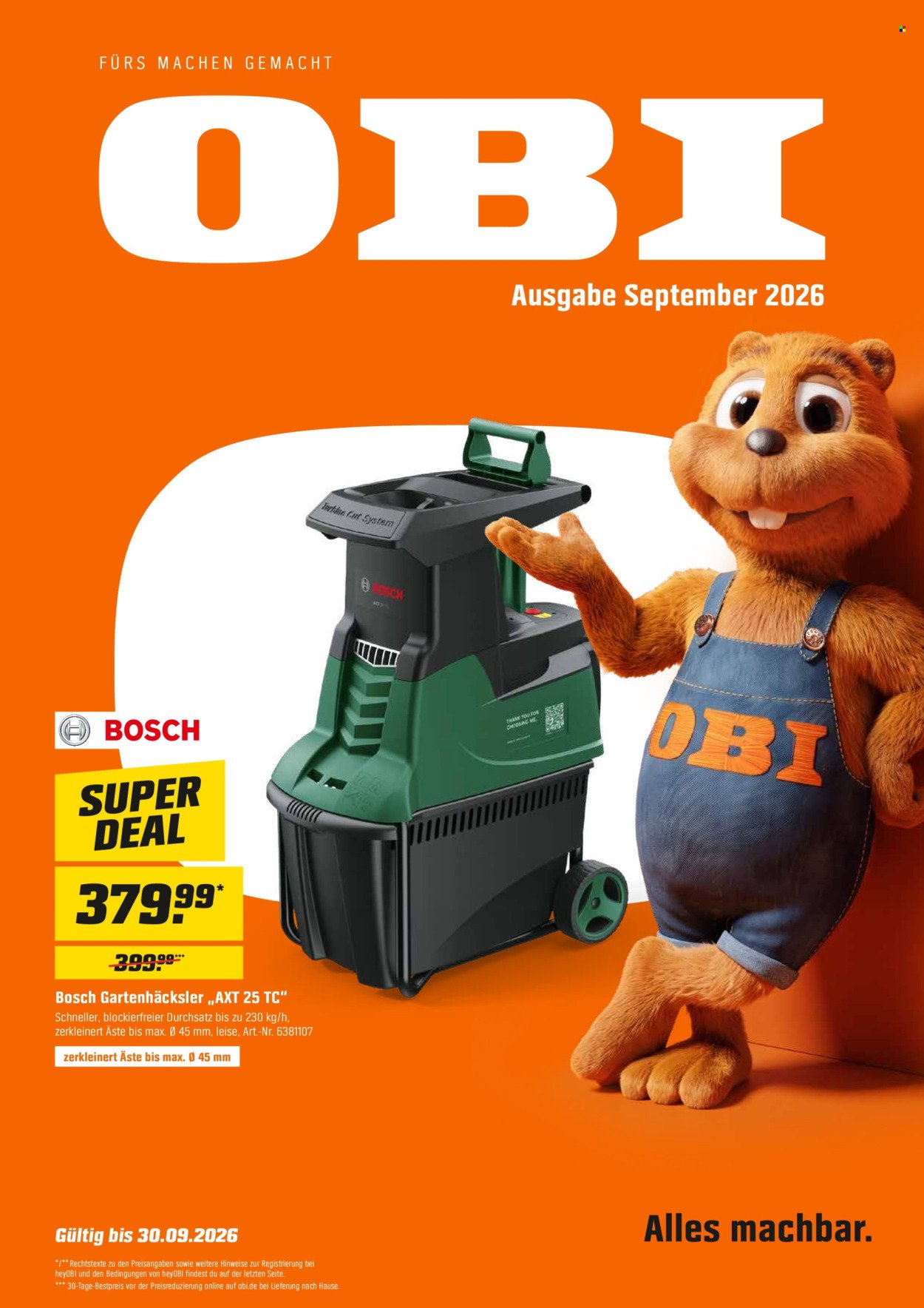 OBI Prospekt - Ab Dienstag 1.09.2026