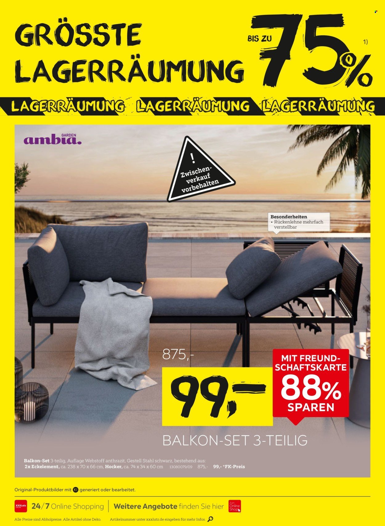 XXXLUTZ Prospekt - Größte Lagerräumung