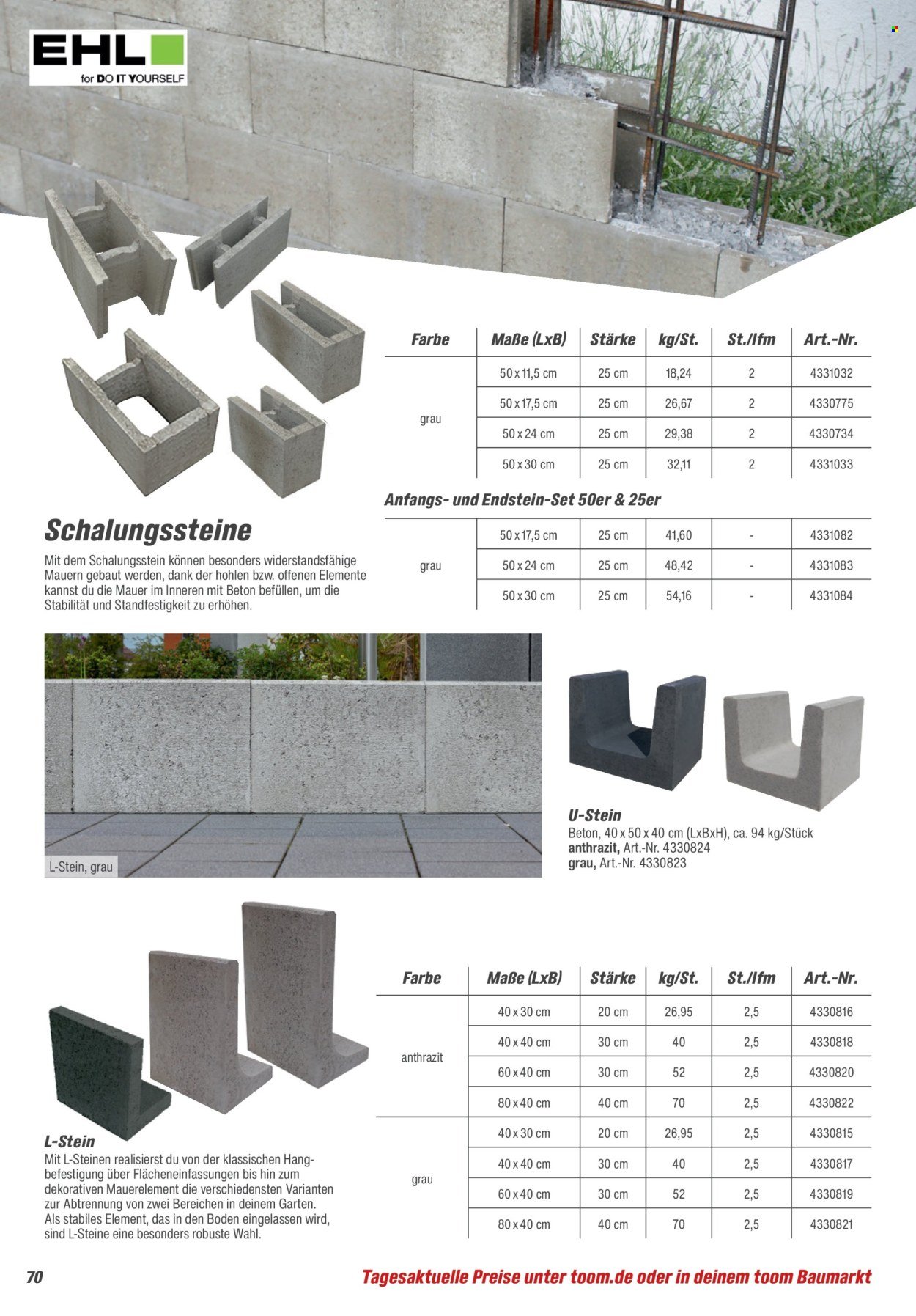 TOOM BAUMARKT Prospekt - Gartenbaustoffe