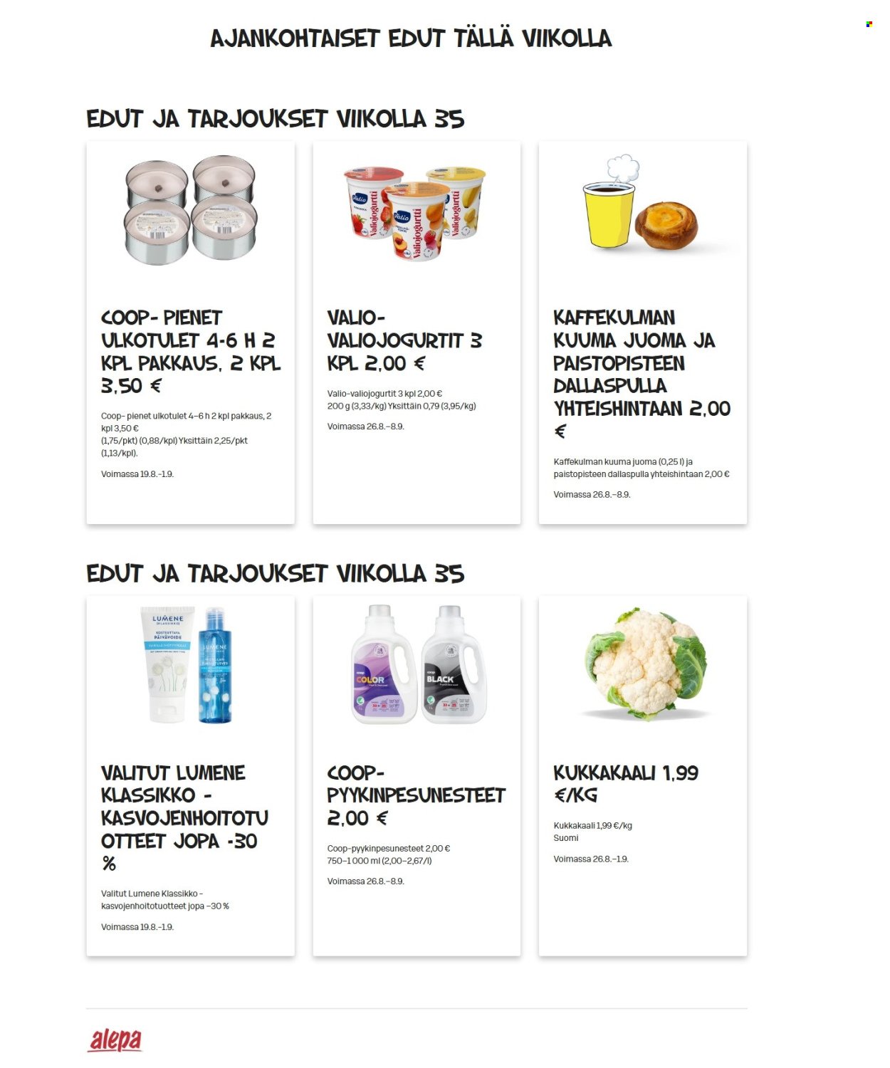 ALEPA tarjoukset - Alkaen KE 26.8.2026