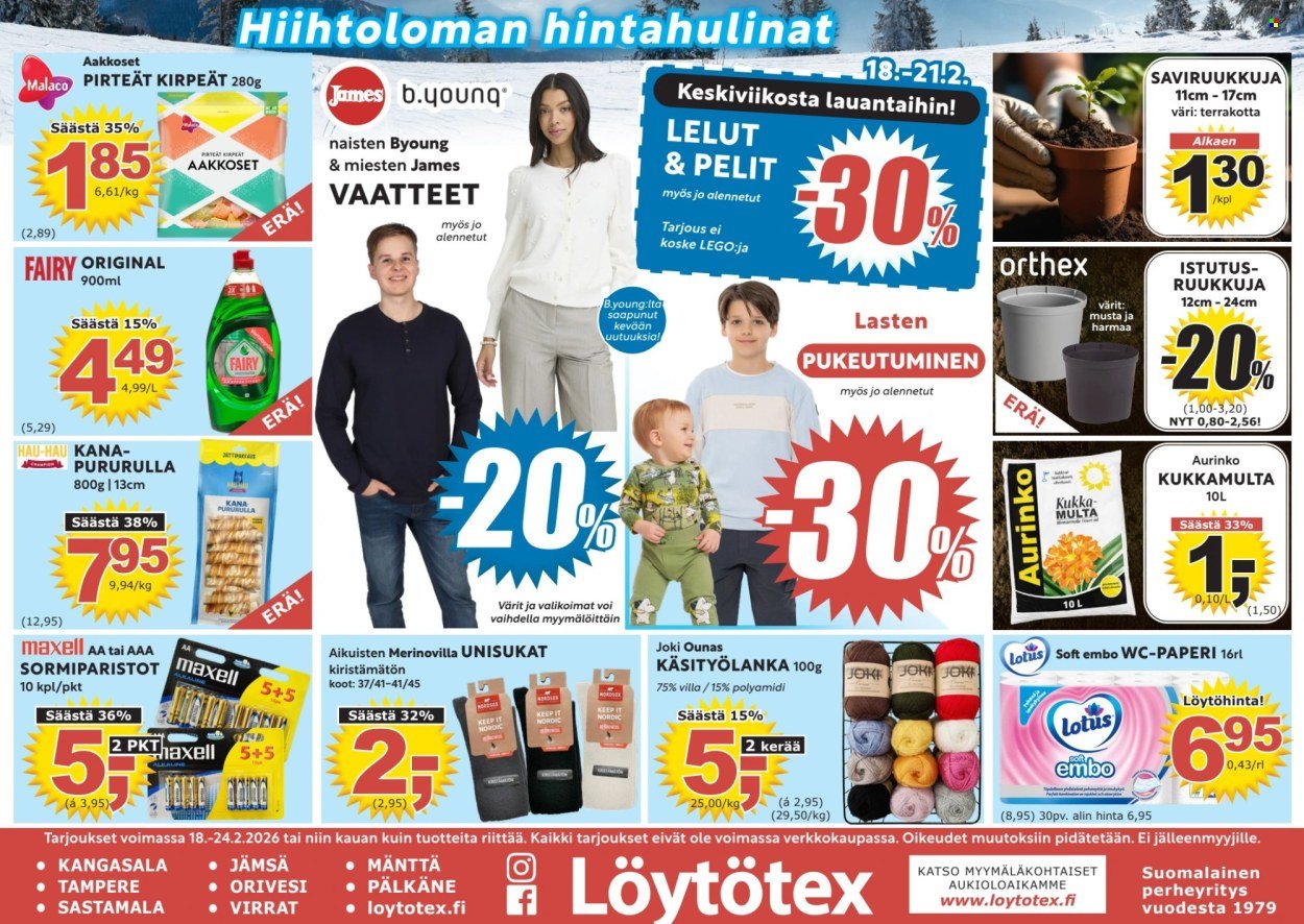 LÖYTÖTEX tarjoukset - Alkaen KE 18.2.2026