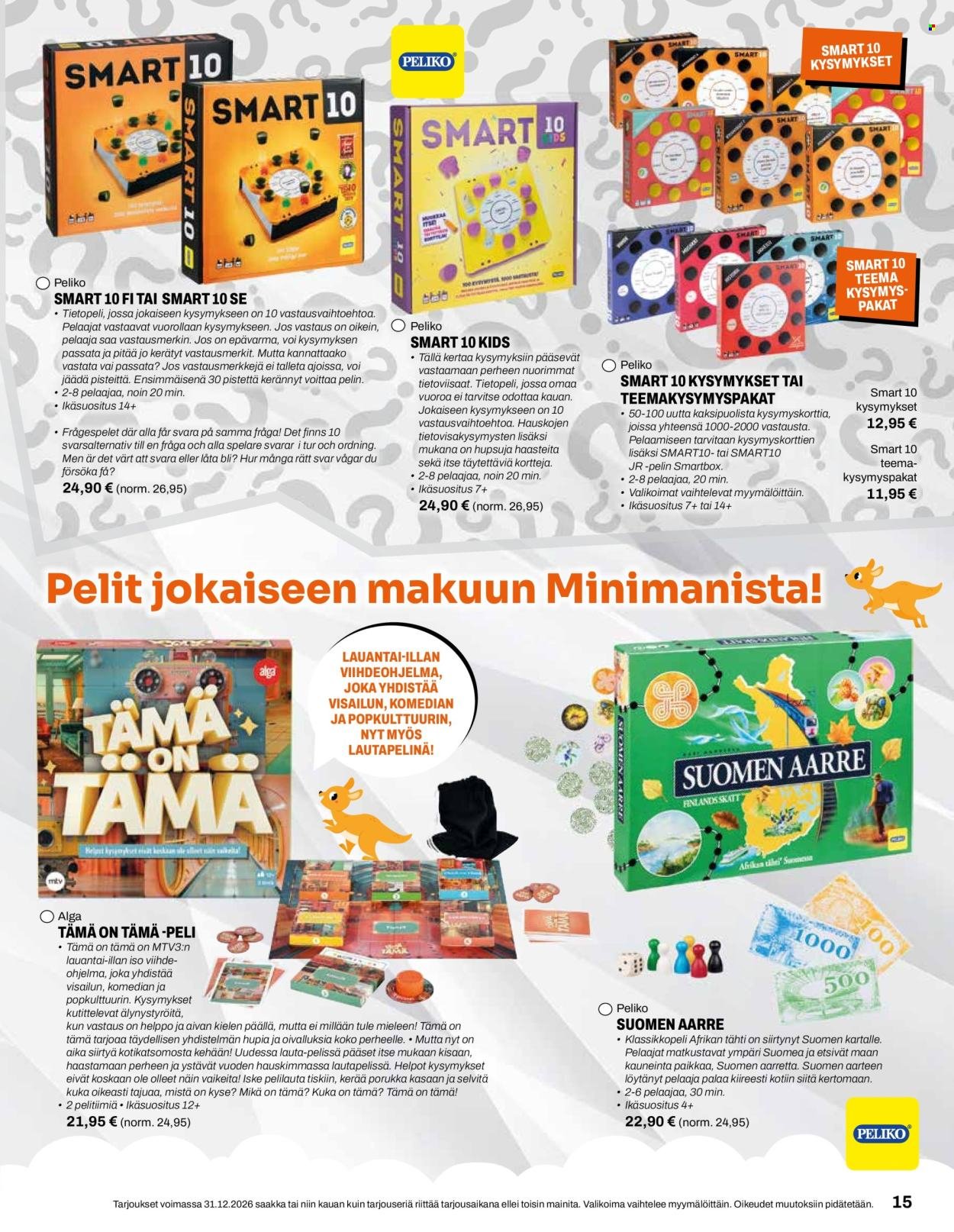 MINIMANI tarjoukset - Alkaen TO 29.10.2026