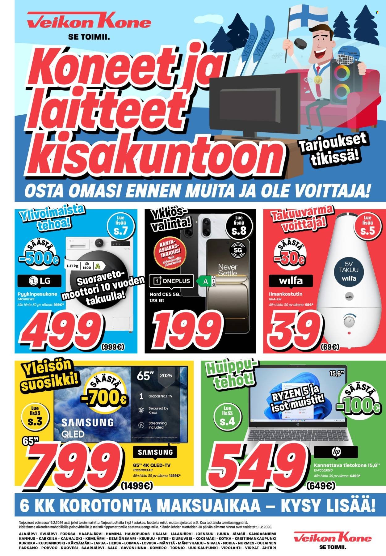 VEIKON KONE tarjoukset - Alkaen TI 3.2.2026