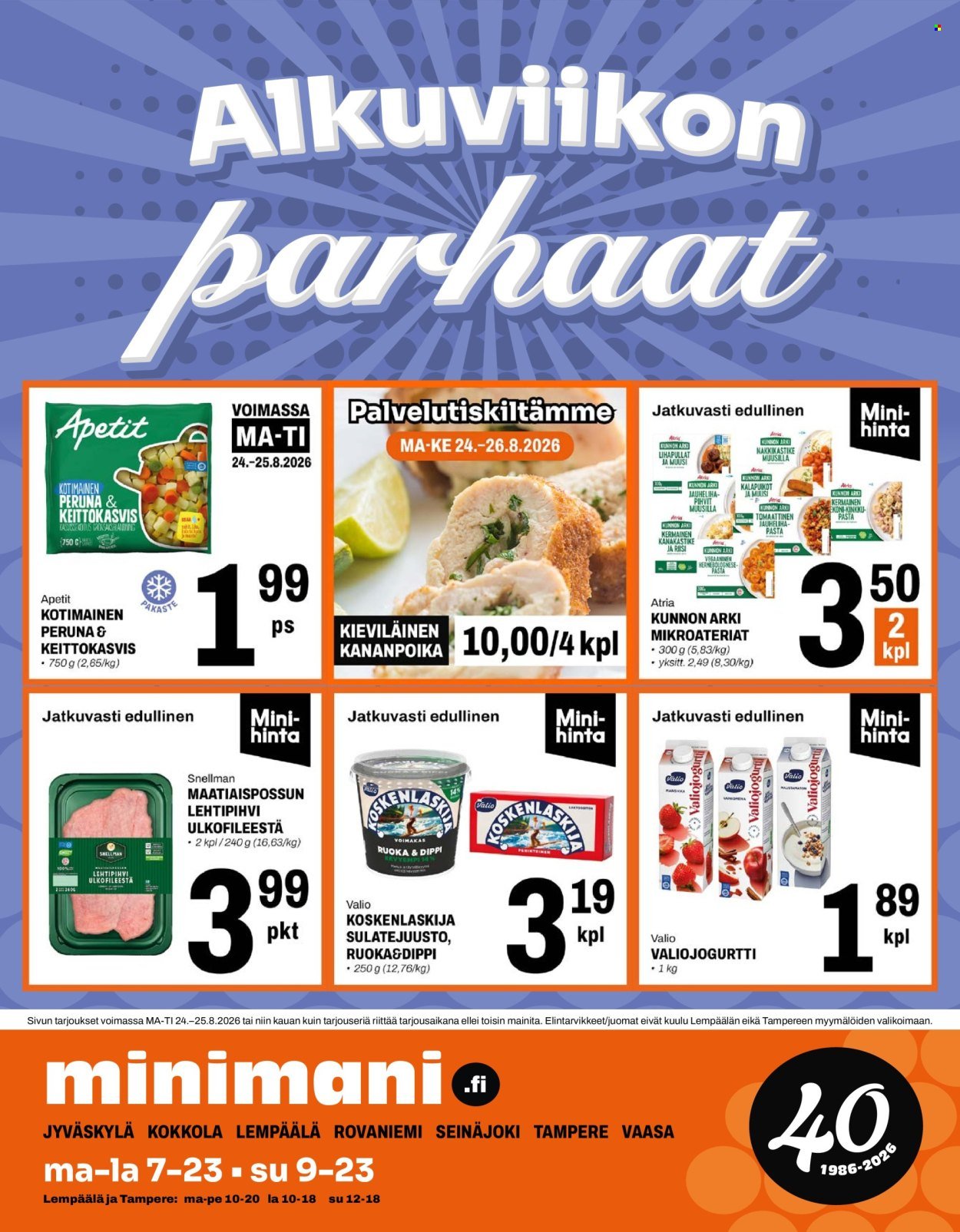 MINIMANI tarjoukset - Alkaen MA 24.8.2026
