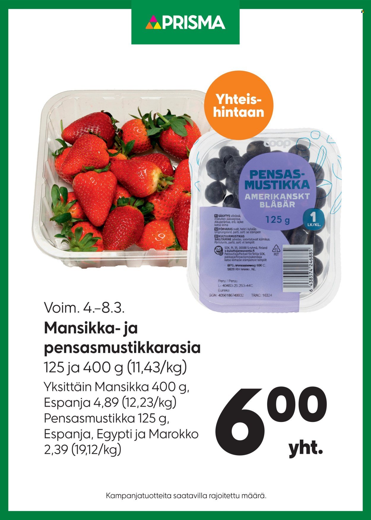 PRISMA tarjoukset - Alkaen KE 4.3.2026