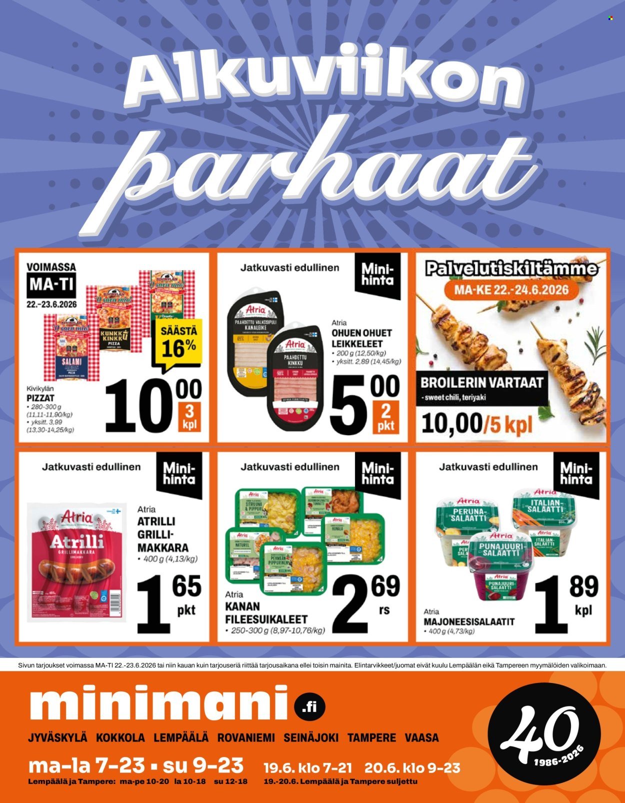 MINIMANI tarjoukset - Alkaen MA 22.6.2026